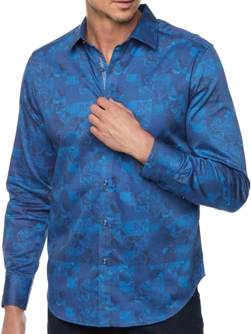 Stylish Men's Long Sleeve Woven Button Down Shirt - Perfect for Casual & Dressy